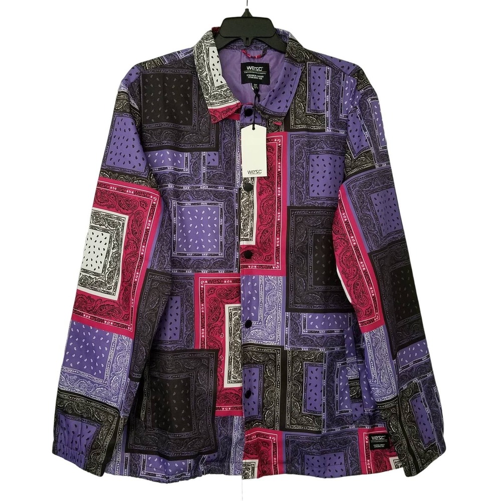 Wesc Coach‎ Patchwork Bandana Jacket Paisley Purple Mens XXL Womens XXXL NWT